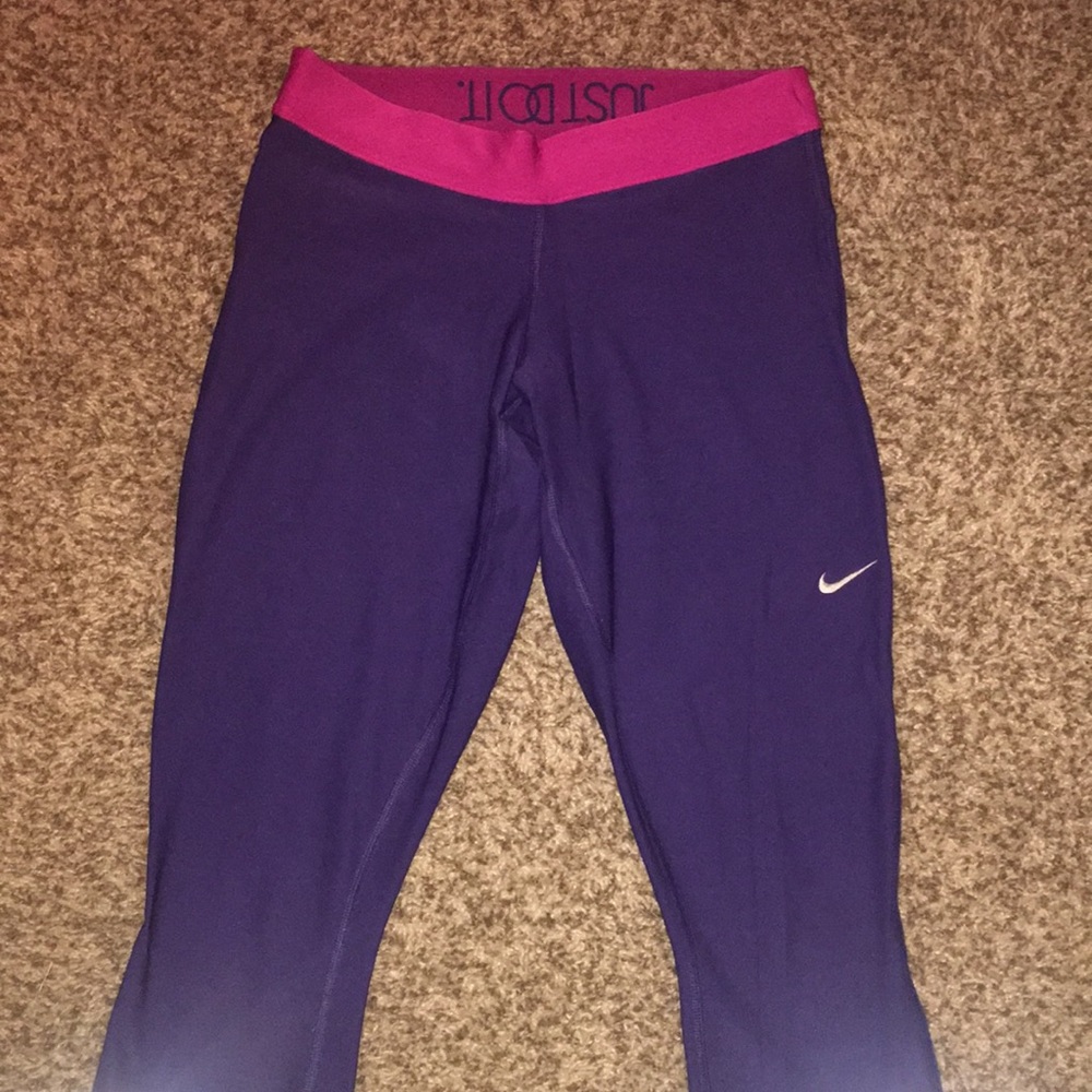 Nike Purple and Pink Capris